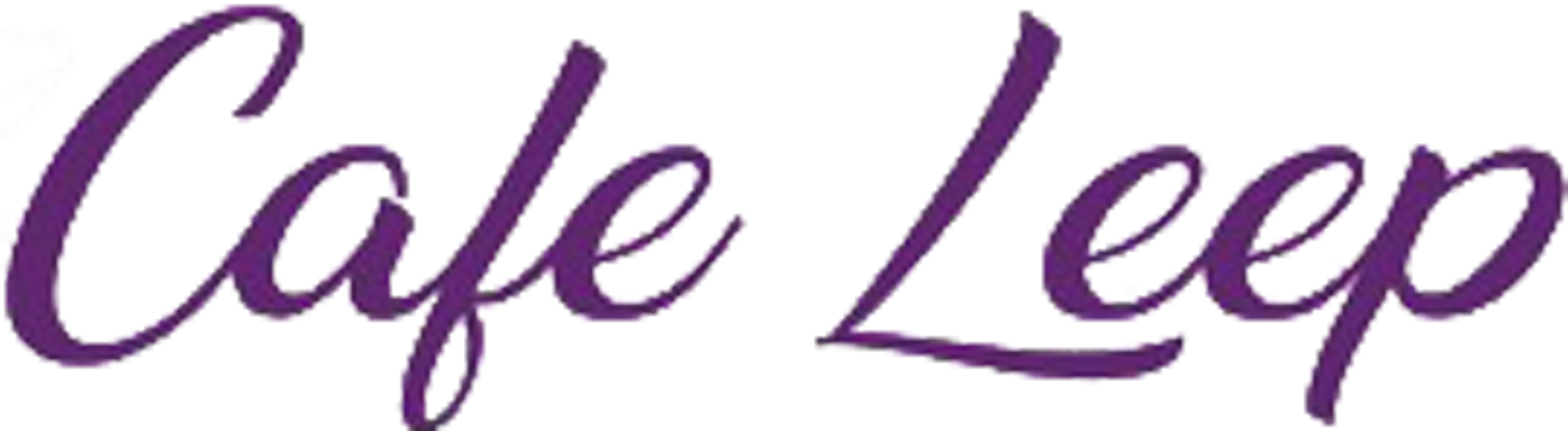 The Cafe Leep logo written in purple text