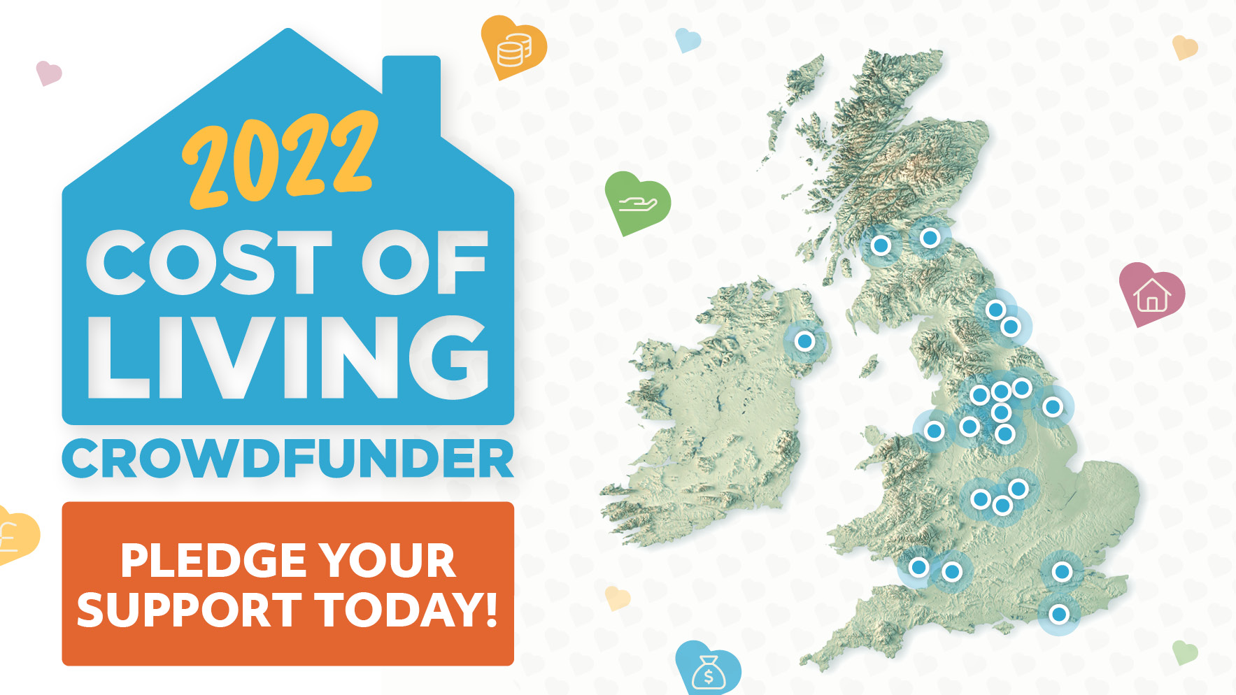 A UK map showing details of the Bounceback Food CIC crowdfunder
